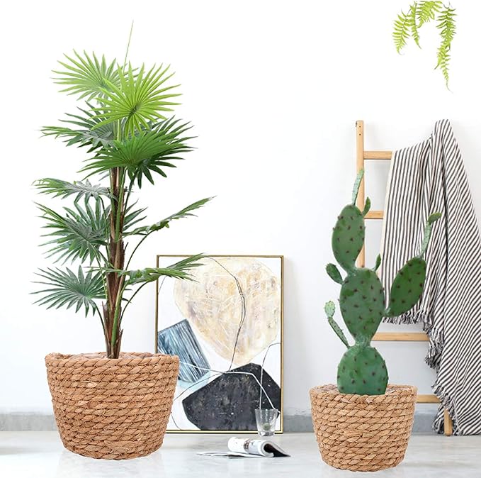 Seagrass Planter Basket Stylish Planter Baskets for Indoor and Outdoor Plants Perfect for Flower Pots Cover and Room Decoration, Set of 4