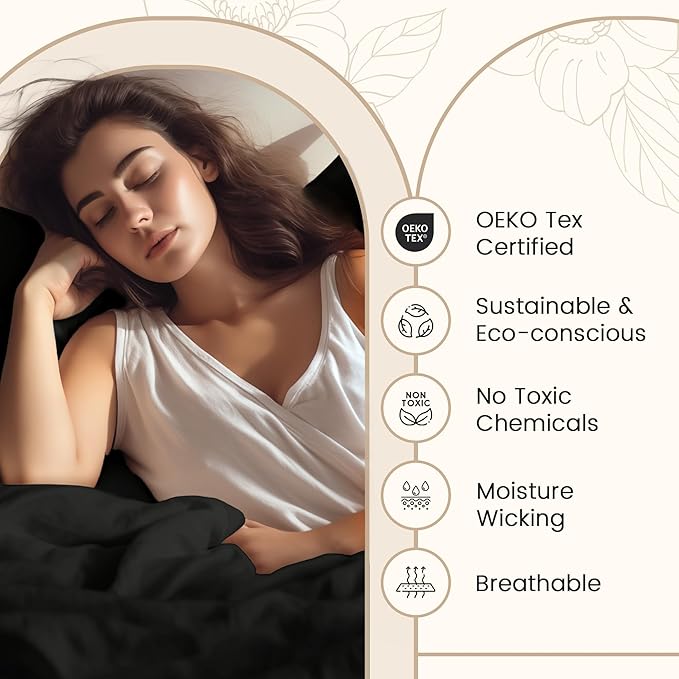 Egyptian Cotton Sheets Split King Size Sheet Set, 800 Thread Count Sateen Weave Hotel Collection Split King Sheet Deep Pockets, Cotton Bed Sheets Fits up to 17" – Black