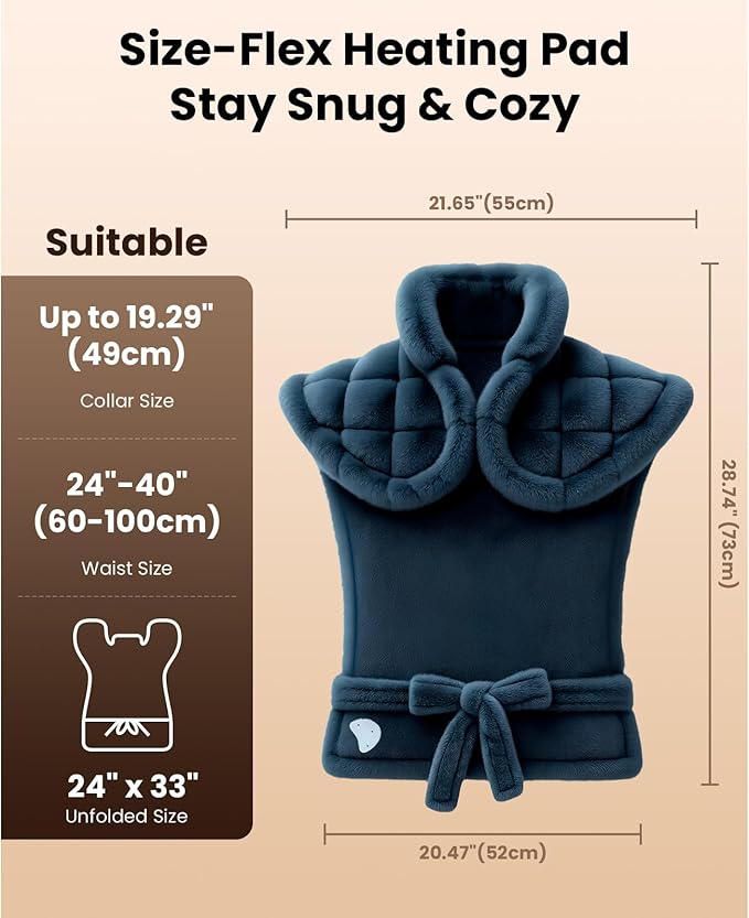 Bob and Brad Heating Pad for Back Pain Relief, FSA Eligible HSA Eligible Electric Heat Pad for Neck Shoulders & Full Body, Edge-Weighted Design, Fast Heating, ETL Certified, Gift for Women Men 24"x33"