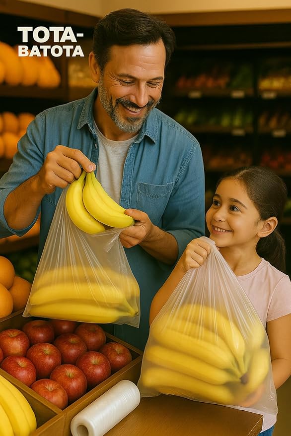 1 Roll (450) – Clear Plastic Produce Bags on a Roll 12" × 20", Premium Food Storage Bags for Kitchen & Commercial Use, Freezer Safe, Strong & Easy Tear, Ideal for Fruits, Vegetables & Meat