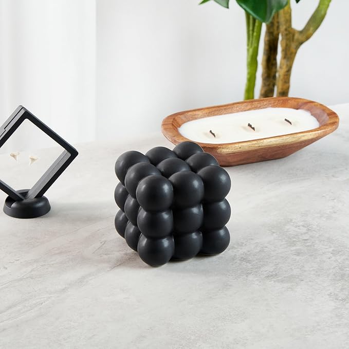 Restaurantware-Table Art Flower Vase, 1 Bubble Vase - Minimalist Style, for Fresh Or Artificial Flowers, Black Ceramic Piece for Home Decor, Kitchen, Home, Living Room, Office, and More