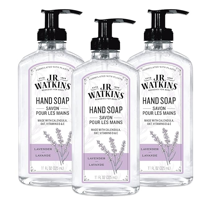 J.R. Watkins Gel Hand Soap, 3 Pack of 11 Fl Oz, Lavender