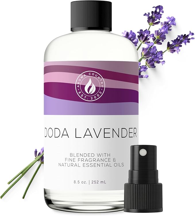 Aroma Country Doda Lavender Diffuser Oil - Luxury Essential Oils for Diffuser Refill & Air Freshener Room Spray - Long-Lasting & Natural Home Fragrance, Lavender Scented Oil for Diffusers (8.5 Fl. oz)