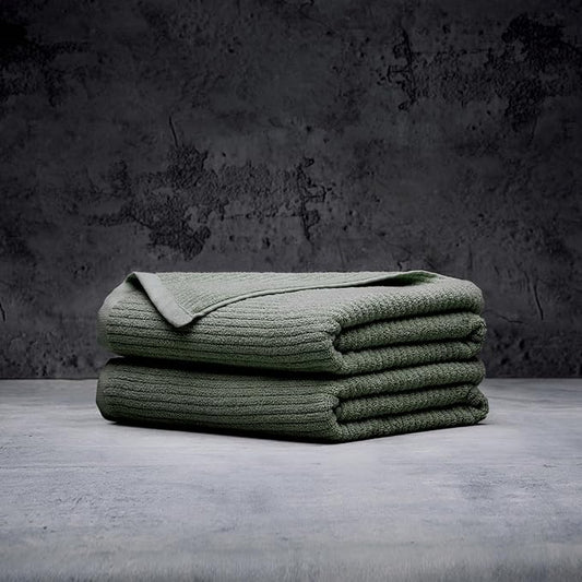 LUXOME Luxury Performance 2-Piece Bath Towel Set | Dual-Loop Design | Ultra Soft | Highly Absorbent | Quick Drying | Moss (Green)