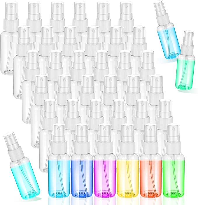 90PCS Small Travel Spray Bottle Bulk 1oz/30ml Clear Fine Mist Spray Bottles Plastic Refillable Mini Empty Bottles for Toiletries Perfume Plant Care Home Cleaning