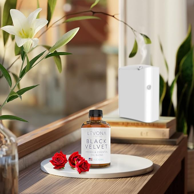 Levona Scents Oil Diffuser Essential Oils: Fragrance Oil for Diffuser - Black Velvette Diffuser Oils Scents - Woody Citrus with Herbal Floral Essential Oil Blends, Oakmoss, White Musk & Sandalwood