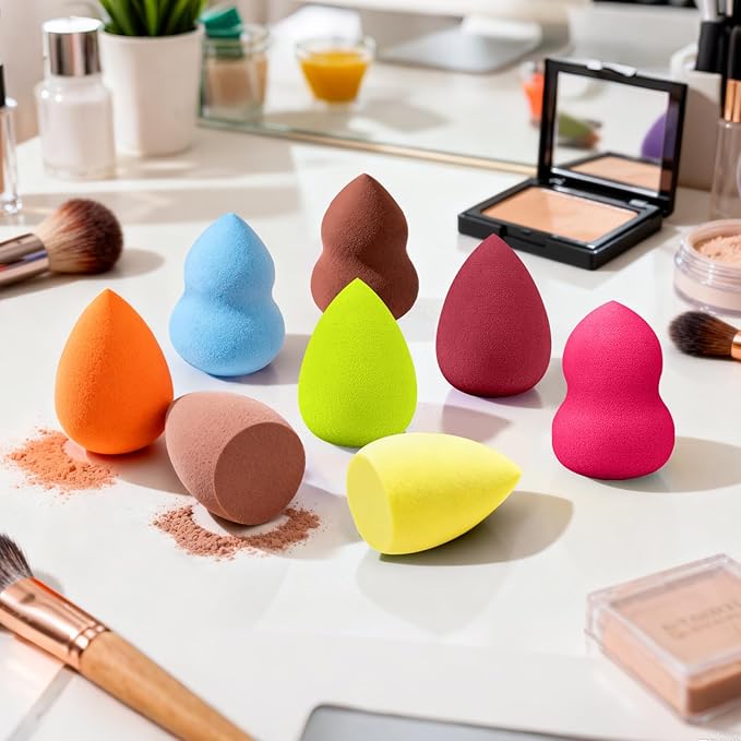 30 Pcs Multicolor Makeup Sponge Set - Latex-Free, Soft & Reusable Beauty Blender Sponges for Wet/Dry Use Blending Powder Puff for Foundation & Concealer Washable Makeup Sponges
