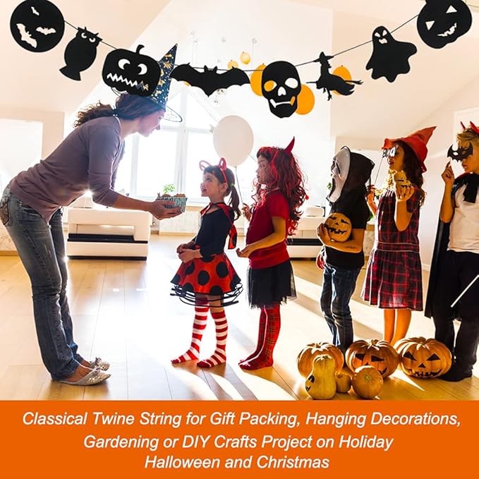 328 Feet 3mm Thick Natural Jute Twine, 3Ply Black Garden Twine Heavy Duty Industrial Packing Materials String Wrapping, Arts, and Crafts