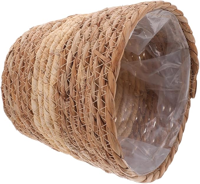 Zerodeko Flower Girl Basket Woven Plant Basket Seagrass Belly Rattan Flower Pot Wicker Planter Pen Pencil Holder Rustic Plant Pot Grocery for Laundry Picnic 18cm Home Decor