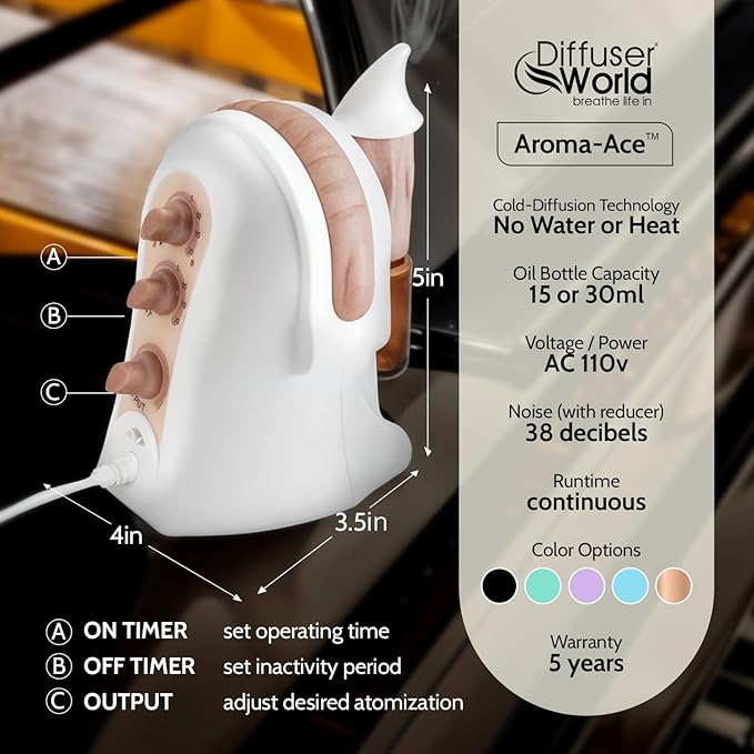 Waterless Diffuser for Essential Oils 110V, Bronze Made in USA Aroma Atomizer Diffusers Waterless Essential Oil Diffusers for Home Large Room Fragrance, Home Scent Diffuser Machine, Air Aromatherapy