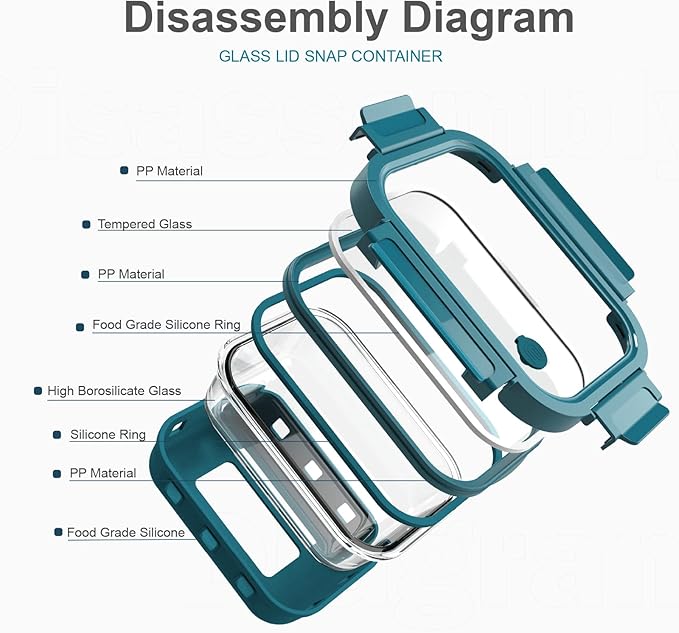 Glass Food Storage Containers With Glass Lids Bento Box Set Lunch Box Eco Friendly Meal Prep Containers Airtight – Plastic Free, Silicon Sleeve Bpa Free 4.4cup/ 5 * 1050ml