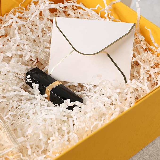 VGOODALL Yellow Magnetic Gift Box, 14x8.7x4.3inches with Lid and Ribbon, Perfect for Bridesmaid Proposals and Party Favors