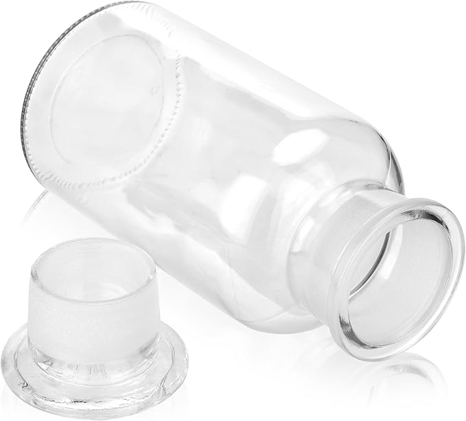 Lab Glass Reagent Bottle,Wide Mouth Glass Storage Bottle with Ground Stopper,Decorative Bottles/Vase (Clear, 500ML)