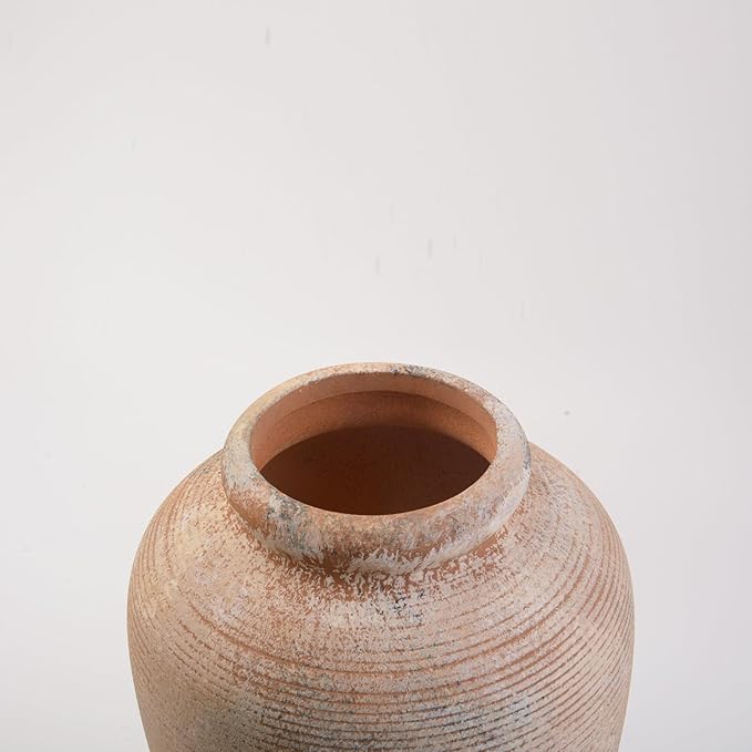 Plain Brown Ceramic Vase for DIY Painting - Customizable Handmade Pottery, Blank Canvas for Flower Arrangements, Home Decor, Wedding & Office Decoration (6.18L x 6.18W x 11H)