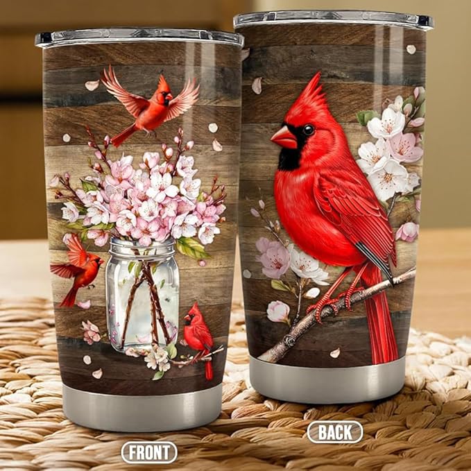 Cardinal Tumbler 20oz Stainless Steel Insulated Travel Mug Cup for Women Girls Gifts for Birthday Christmas