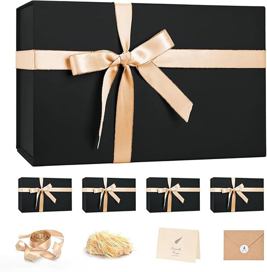 LIFELUM Large Gift Box 14"x8.5"x4.5" Christmas Gift Boxes with Lids for Presents for Anniversary Wedding Proposal Birthday Gift boxes with Shredded Filler Card Ribbon