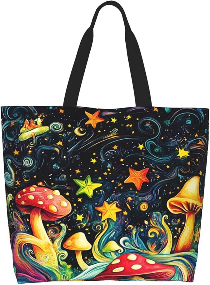 Tote Bag Shoulder Bags for Women Grocery Shopping Bag Reusable Bags Boho-Red Paisley 1