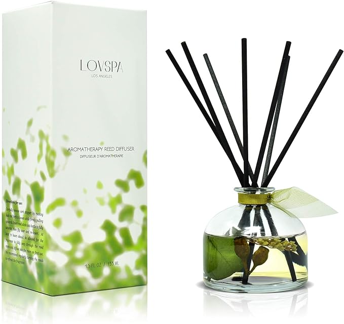 LOVSPA Eucalyptus Reed Diffuser Set for Home, Revive Fresh Eucalyptus, Sage, Citrus & Mint Scent Diffuser with Sticks for Bathroom Shelf Decor Accessories, Top Aromatherapy Gift for Women