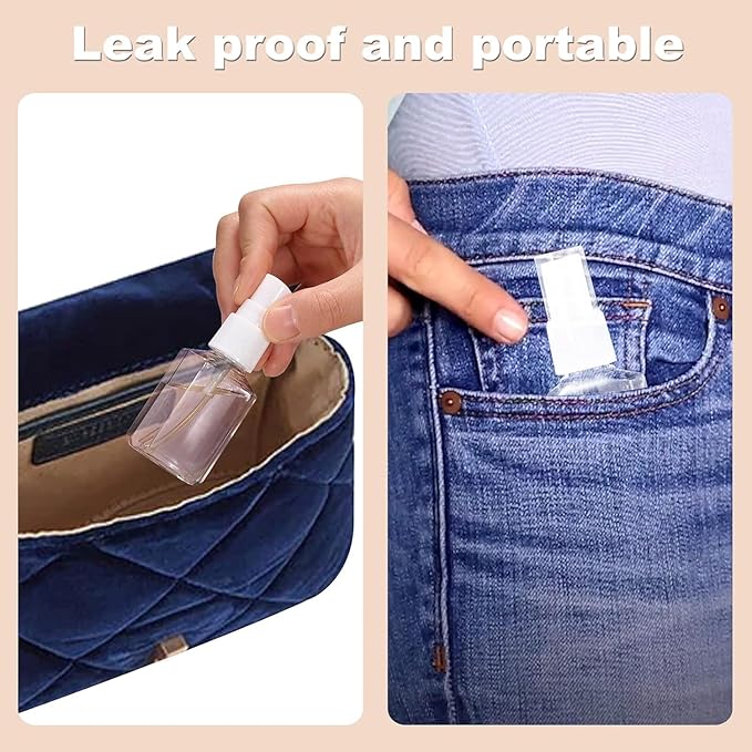 6 Pack 1 oz Mini Spray Bottles Fine Mist Travel Size Spray Bottle for Liquids Refillable Empty Plastic Bottles with Labels