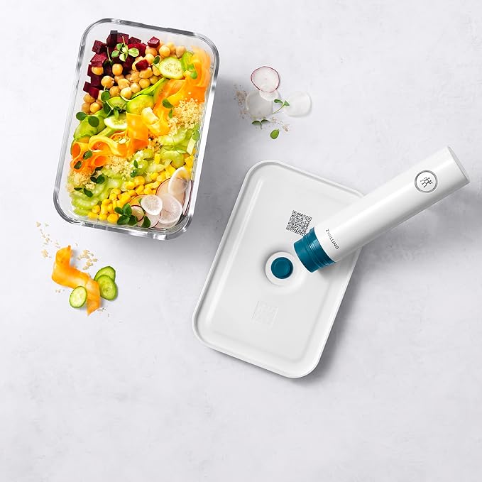 ZWILLING Fresh & Save Airtight Glass Food Storage Containers with Lids, Meal Prep Containers, Large, La Mer