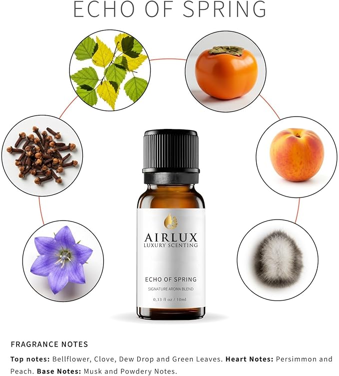 Signature Aroma Oil No. 229 Echo of Spring – Bellflower, Clove, Dew Drop – Aroma Oil for Cold Air & Waterless Diffusers and DIY Crafts – 10 mL, 0.34 fl oz Glass Bottle