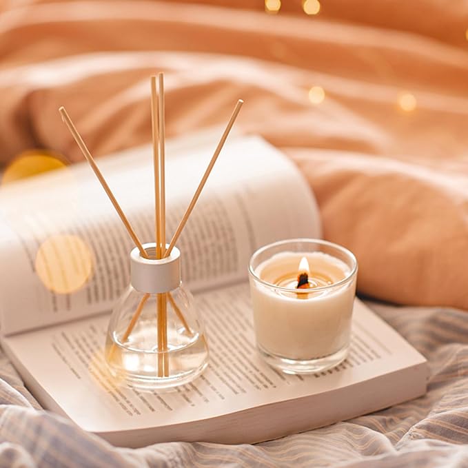 4oz Candle Jars 12 Pack- Small Clear Empty Glass Candle Jars with Bamboo Lids, Stickers and labels, Bulk Candle Vessel for Making Candles Containers, Ideal for Candle Business Owners