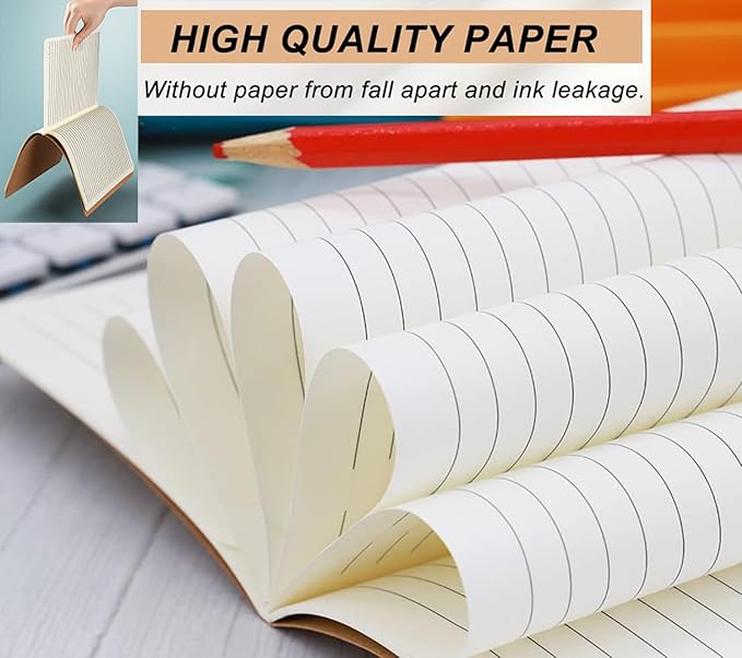 48 Pack A5 Lines Notebook Bulk Kraft Cover College Ruled, Lined Paper Travel Journals Composition Diary Subject Notebooks Planner, 60 Pages, 8.3”x 5.5”