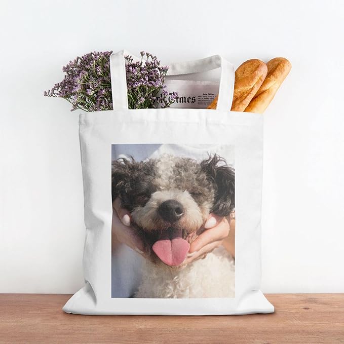 Custom Canvas Tote Bag Double-Sided Personalized with Logo/Text,Customized Bags for Women