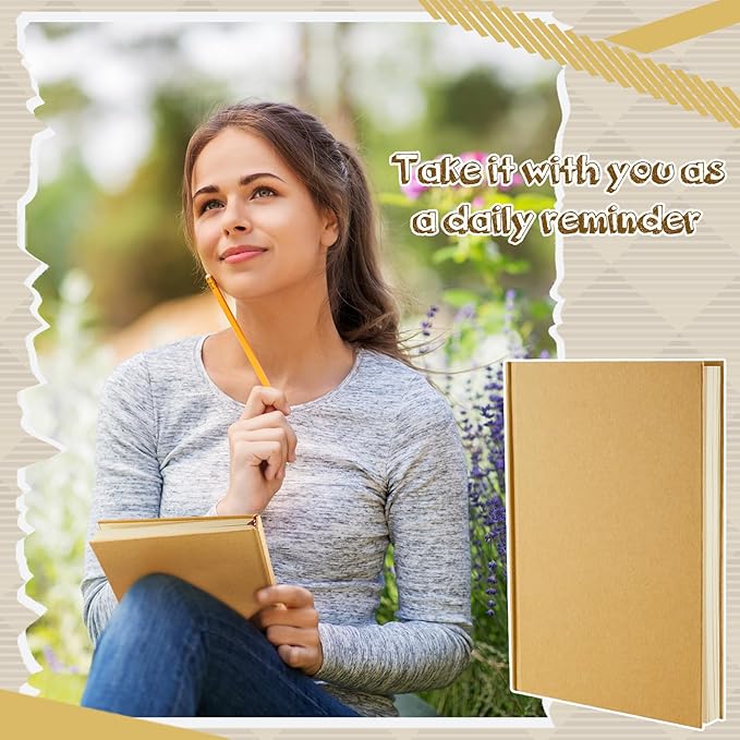 Henoyso 12 Pcs A5 Blank Notebooks Journals Bulk 100 Sheets/200 Pages Unlined Craft Notebooks Kraft Sketchbooks Hardcover for Writing Drawing for Gifts Students School Office, 8.3 x 5.7 in (Brown)