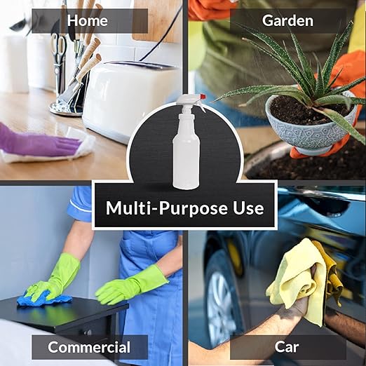 Pinnacle Mercantile Plastic Spray Bottles Leak Proof Technology Empty 32 oz Pack of 10 Made in USA