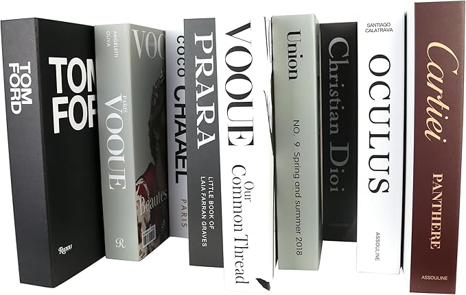 PTShadow 9 Pcs Decorative Books Aesthetic Chic Faux Book Set for Room Décor,Modern Home Decor Coffee Table Decor