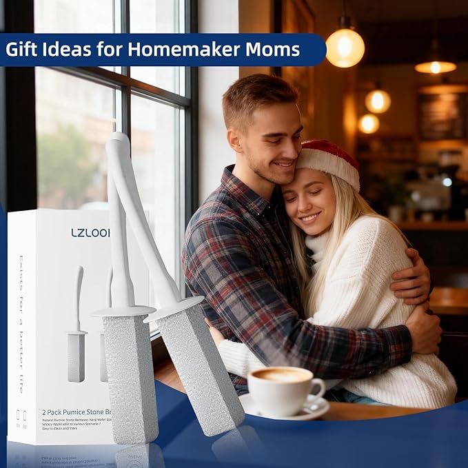 Toilet Pumice Stone for Cleaning, Toilet Bowl Pumice Stone, Extra Long Handle Toilet Bowl Cleaners for Removing Hard Stain Lime. Ideal for Toilet Bathroom Sink Grill Pool(2 Pack White)