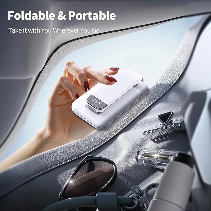 iWALK Magnetic Cell Phone Stand for Desk, Angle and Height Adjustable Mobile Phone Holder, Foldable Magnet Stand for iPhone 17 16 15 14 13 12 Pro Max and iPad, Cell Phone Holder for Samsung, White