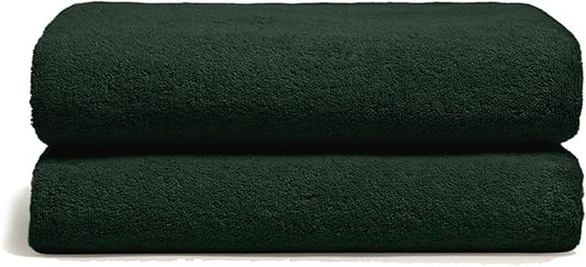Italic Ultraplush 100% Australian Cotton Towels - Set of 2 Luxury Bath Towels, Quick Dry Plush and Absorbent, Heavy Duty Large Bath Towels, 800GSM for Bathroom & Spa (Deep Forest)
