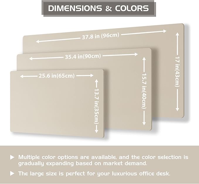 Aothia Dual-Sided Desk Mat - Natural Cork & Leather Desk Protector, Large Mouse Pad, Waterproof Blotter, Writing Pad for Office/Home, Beige (25.6"x13.7")