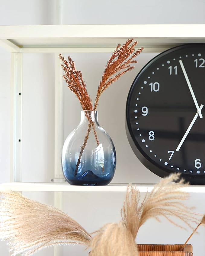 CONVIVA Glass Vase Set Modern Blue Glass Flower vases Decorative Large Home Decor Living Room Dinning Table,Wedding Party Event Tall Tabletop Set of 3