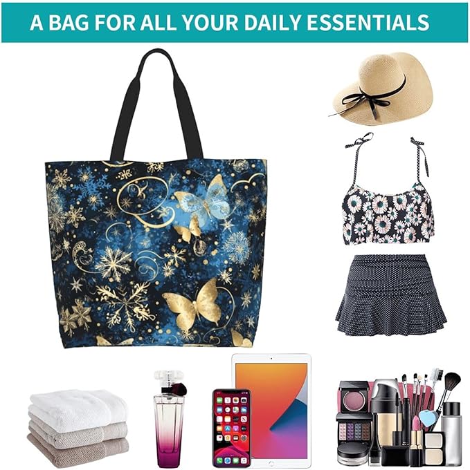 Tote Bag Shoulder Bags for Women Grocery Shopping Bag Reusable Bags Boho-Red Paisley 1