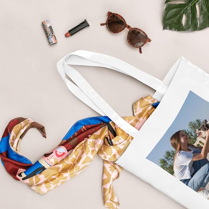 Custom Canvas Tote Bag Double-Sided Personalized with Logo/Text,Customized Bags for Women