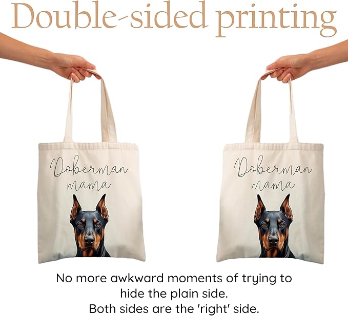 Dog Mama Tote Bag – Cute Dog Lover Canvas Bag, Reusable Shopping Shoulder Bag for Women, Pet Mom Gift,