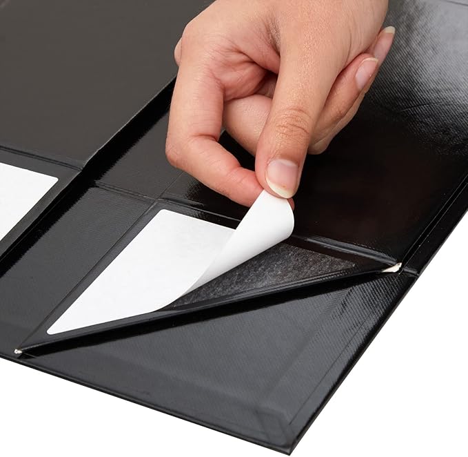 Stockroom Plus Magnetic Gift Boxes with Lids - 9.5 x 7 x 4 In, Gloss Black, Pack of 6 - Secure Magnetic Closure - Jewelry Gift Box Set for Birthday & Wedding Presents, Bridesmaid & Groomsmen Proposals