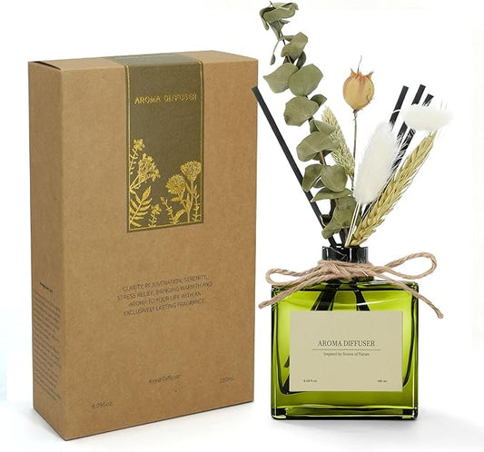 Reed Diffuser, 6 oz Vanilla Cream Scent Diffuser with 7 Sticks, 90 Days Long Lasting Reed diffusers for Home, Elegant Fragrance for Bathroom Bedroom Office Decor, Air Fresh