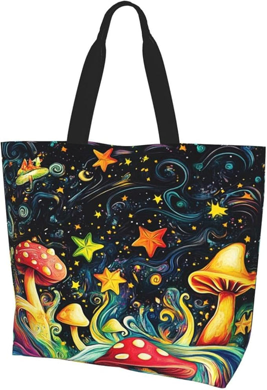 Tote Bag Shoulder Bags for Women Grocery Shopping Bag Reusable Bags Boho-Red Paisley 1