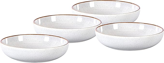 Stoneware Euro-Nordic 20pc Dinnerware Set, Shiny White With Speckled Effect