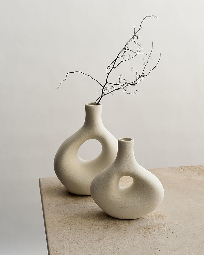 Ceramic Vase – Modern Decorative Vases for Home Decor – Large Flower Vase for Living Room Centerpiece – Minimalist Nordic – Ceramic Vases for Home Decoration – Boho Vase Decor