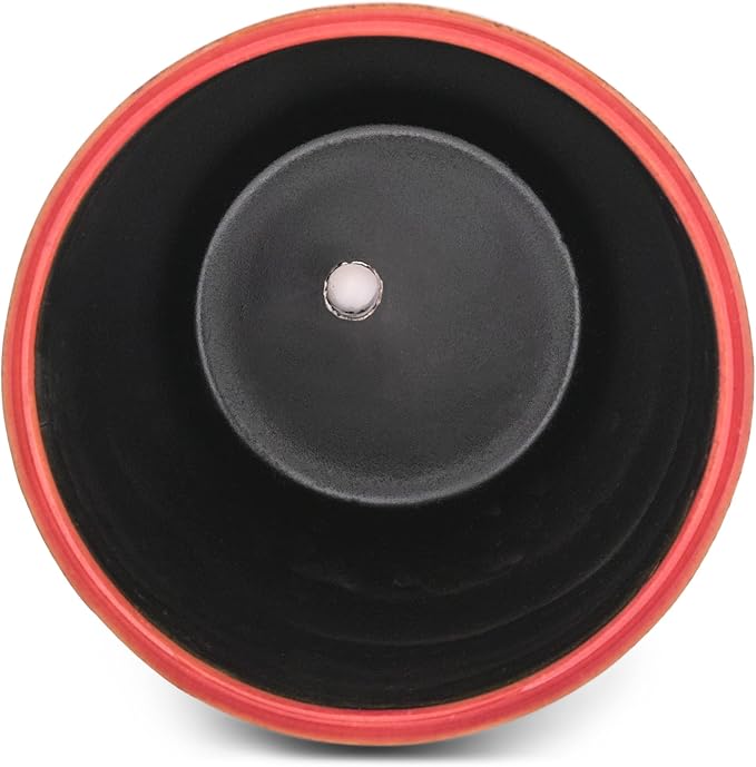 Napco Ribbed Gradient Red, Brown, and Green 4 Inch Ceramic Flower Pot Planter with Saucer