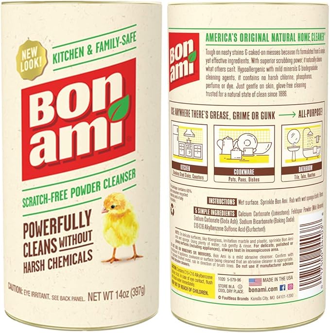 BON AMI Powder Cleanser for Kitchens & Bathrooms - All Types of Surfaces, Cleans Grime & Dirt, Polishes Surfaces, Absorbs Odors (Single 1 Pack)