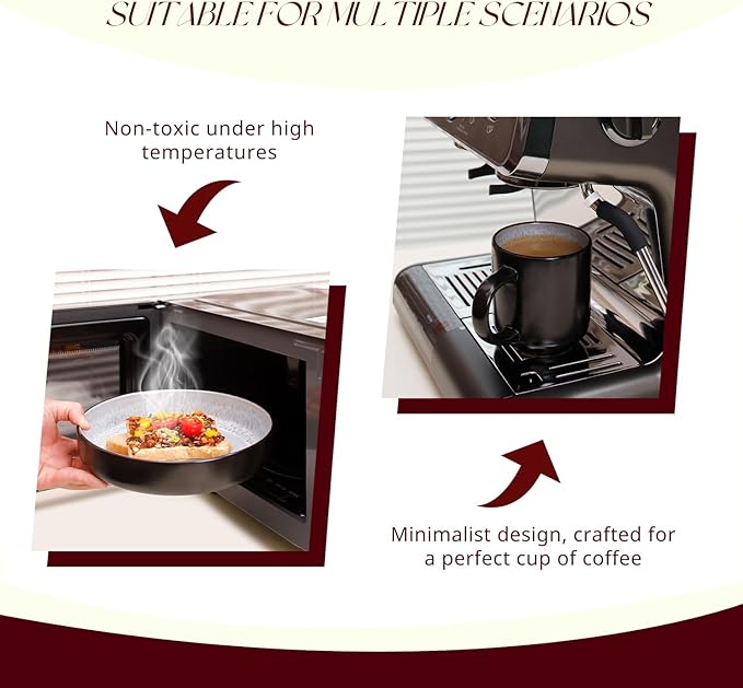 HomeVss 20-Piece Dinnerware Set - Serves 4, Reactive Glaze Bubble Frost Plates & Bowls Set | Microwave & Dishwasher Safe Dishes Set