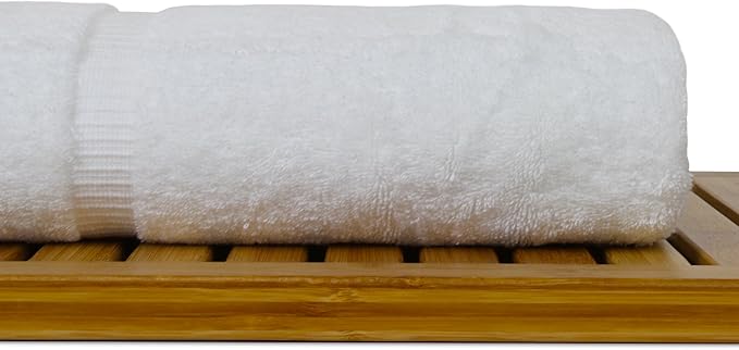 Bare Cotton Luxury Hotel & Spa Towel 100% Genuine Turkish Bath Towels Dobby Border, White, Set of 4