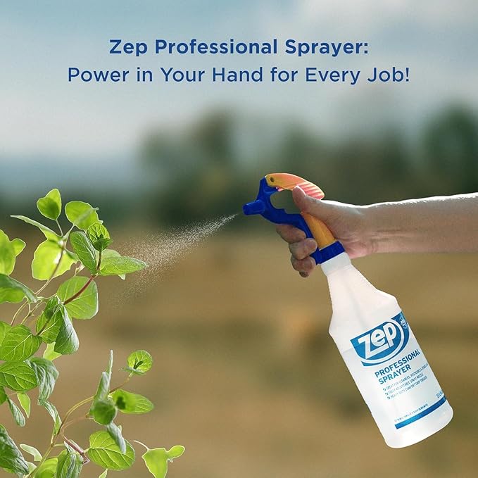 Zep Professional Sprayer Bottle – Fine Mist up to a 30-Foot Stream - (Case of 6) 32 oz.-Versatile Adjustable Nozzle Spray Bottles with a Fine Mist or Powerful Spray, Refillable for Diluted Concentrate