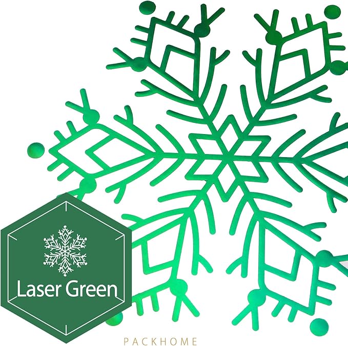 PACKHOME Christmas Gift Box 13x9.7x3.4 Inches, Large Gift Box with Lid, Sturdy Shirt Box with Magnetic Lid for Wrapping Gifts (Green Snowflake Pattern)